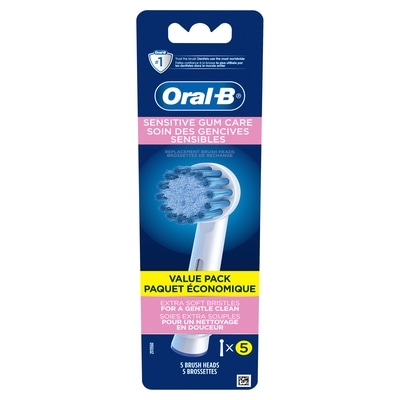 Oral B Replacement Brush Heads Sensitive Gum Care Value Pack 5 ea, $8.80/1ea