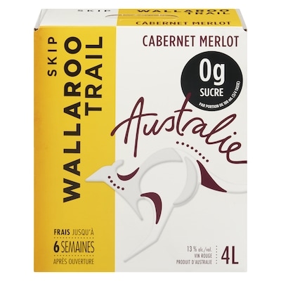 Wallaroo Trail Cabernet Merlot (Pièce d’identité requise au moment du ramassage) 4 l, 1,15 $/100ml