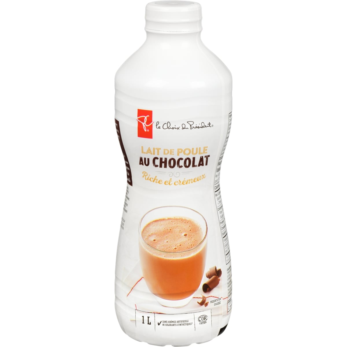le Choix du Président Lait de poule riche et crémeux au chocolat 1 l, 0,40 $/100ml