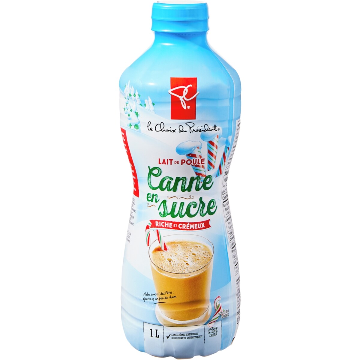 le Choix du Président Lait de poule riche et crémeux canne en sucre 1 l, 0,40 $/100ml