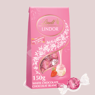 Lindt Sachet Truffes LINDOR au chocolat blanc aux fraises et à la crème 150 g, 7,33 $/100g