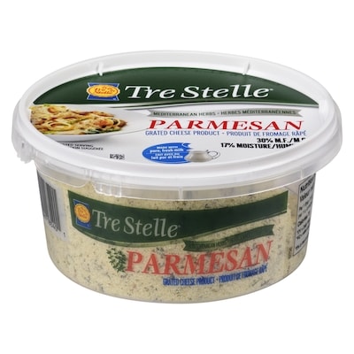 Tre Stelle Grated Cheese Product Parmesan 30% M.F. 125 g, $5.99/100g
