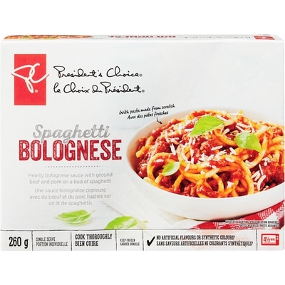 le Choix du Président Spaghetti bolognese 260 g, 2,23 $/100g