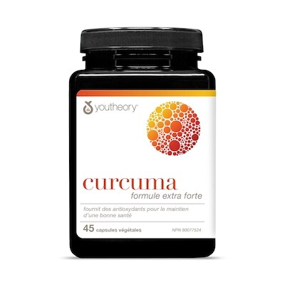 Youtheory Capsules curcuma extra fort 45 ea, 0,48 $/1ch