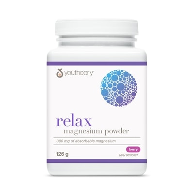 Youtheory Relax Magnesium Powder Berry Flavour 126 g, $23.80/100g