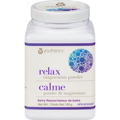 Youtheory Relax Magnesium Powder Berry Flavour 126 g, $19.04/100g