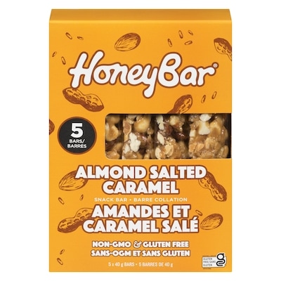 Honey Bar Barre collation amandes et caramel salé 200 g, 4,25 $/100g