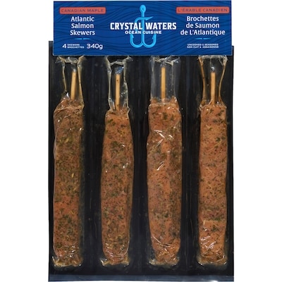 Crystal Waters Atlantic Salmon Skewers Canadian Maple 340 g, $4.41/100g