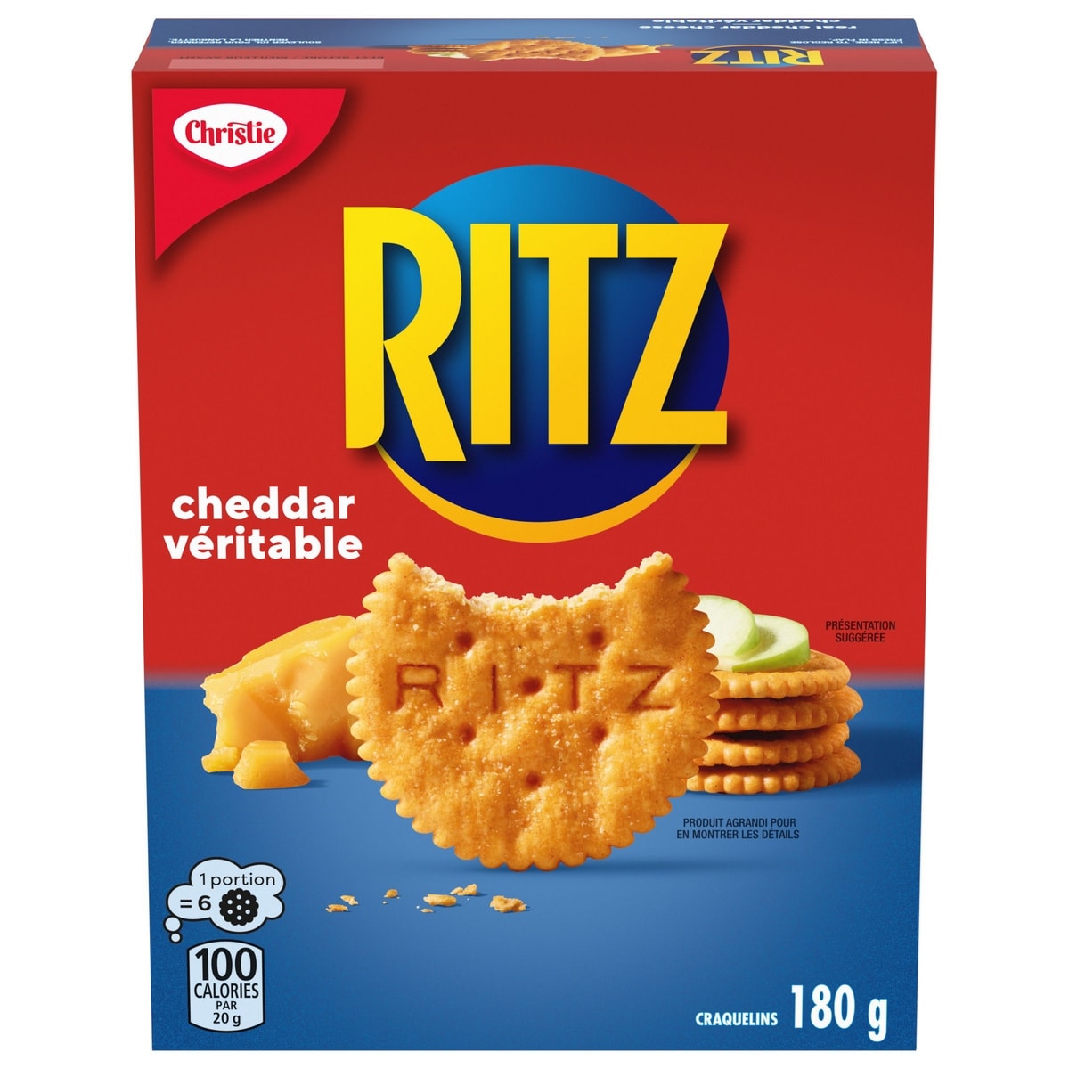 Christie Craquelins RITZ au cheddar véritable 180 g, 1,61 $/100g