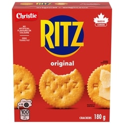 Christie RITZ Original Crackers, Rich and buttery tasting, flaky 180 g, $2.11/100g