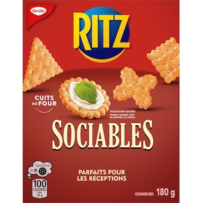 Christie RITZ Sociables Crackers, 4 unique cracker shapes, Eat on its own or topped 180 g, $2.49/100g