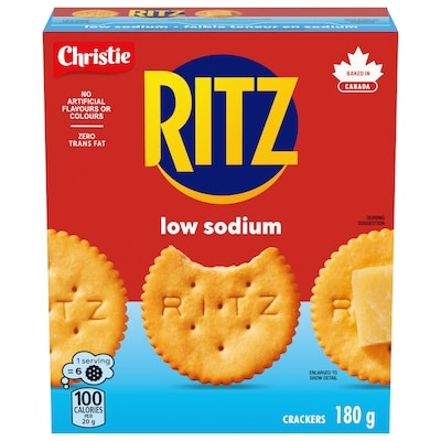 Christie RITZ Low Sodium Crackers, classic cracker is great for pairing, Eat on its own or topped 180 g, $1.94/100g