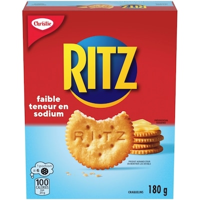 Christie RITZ Faible teneur en sodium, le craquelin classique est parfait pour l'association, à manger nature ou en topping 180 g, 2,49 $/100g