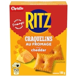 Christie Craquelins RITZ Cheese Nibs au cheddar, format en bouchées, craquelins croustillants au fromage 180 g, 1,39 $/100g