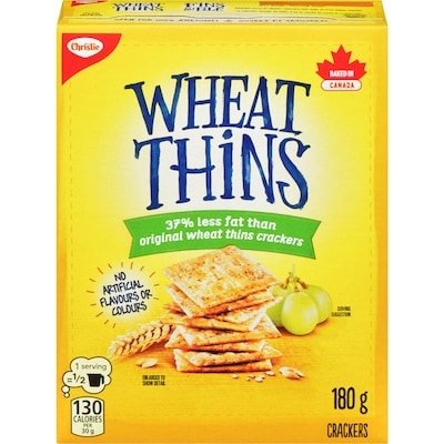 Christie WHEAT THINS 37% Less Fat Crackers, No artificial colours or flavours 180 g, $1.11/100g