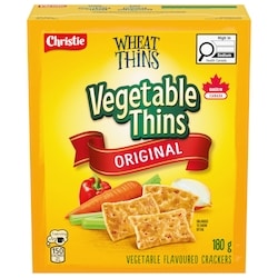 Christie Wheat Thins Vegetable Thins Crackers 180 g, $1.94/100g