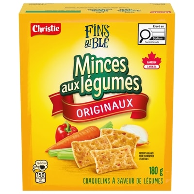 Christie Craquelins Fins au blé Minces au légumes 180 g, 2,38 $/100g