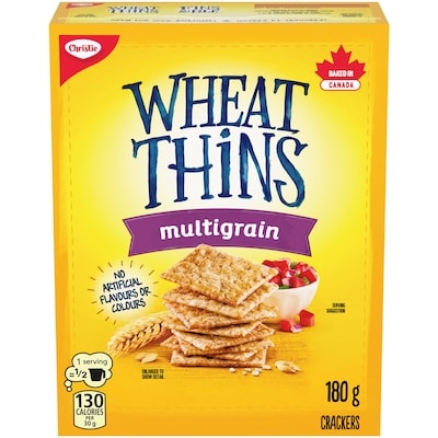 Christie WHEAT THINS Multigrain Crackers, Baked with the goodness of wheat 180 g, $1.67/100g