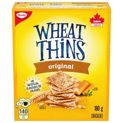 Christie WHEAT THINS Original Crackers, Baked with the goodness of wheat 180 g, $2.77/100g