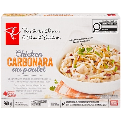 le Choix du Président Carbonara au poulet 260 g, 2,23 $/100g