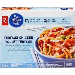 PC Menu Bleu Poulet teriyaki 214 g, 2,71 $/100g