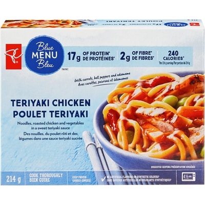 PC Menu Bleu Poulet teriyaki 214 g, 1,75 $/100g