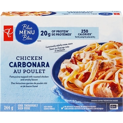 PC Blue Menu Chicken Carbonara 244 g, $1.64/100g