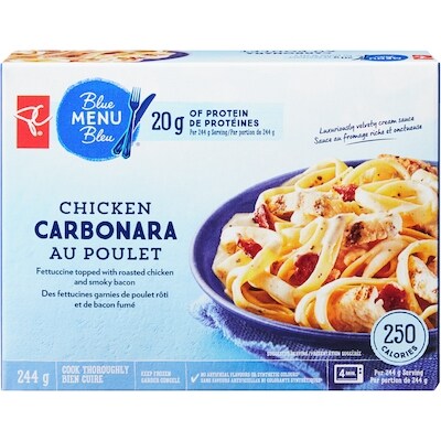 PC Menu Bleu Carbonara au poulet 244 g, 2,17 $/100g