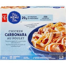 PC Menu Bleu Carbonara au poulet 244 g, 2,37 $/100g