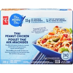 PC Menu Bleu Poulet thaï aux arachides 248 g, 2,33 $/100g