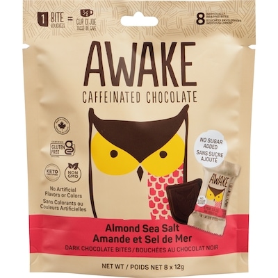 Awake Dark Chocolate Bites Almond Sea Salt 96 g, $6.24/100g