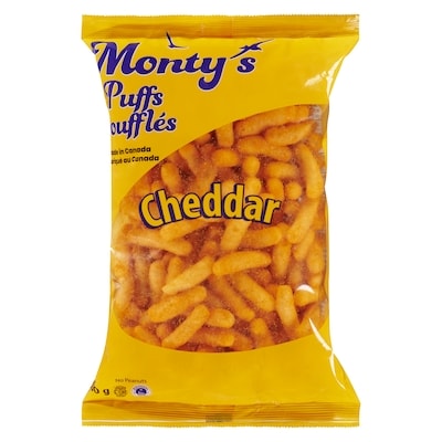 Monty's Puff Puffs Cheddar 200 g, $2.00/100g