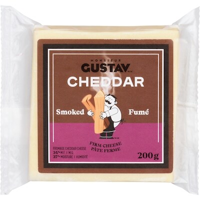 Monsieur Gustav Fromage Cheddar Fumé 200 g, 4,40 $/100g