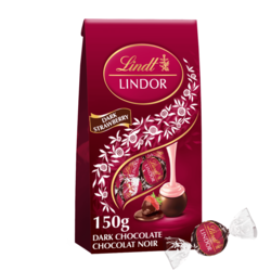 LINDOR Dark Chocolate Strawberry Truffles Bag