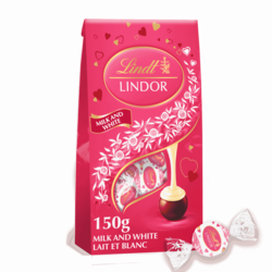 LINDOR Milk and White Chocolate Valentine's Truffles Bag