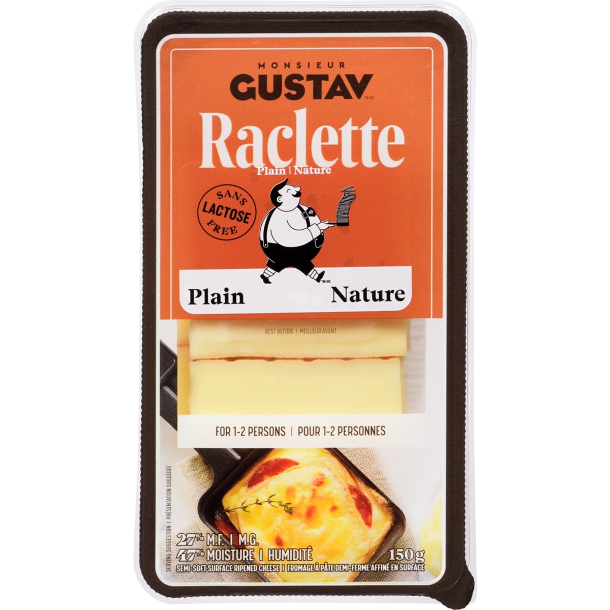 Monsieur Gustav Plain Raclette Cheese 150 g, $5.33/100g