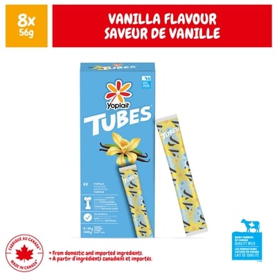Yoplait Tubes Yogurt Vanilla Flavour 1% M.F. 448 g, $1.29/100g
