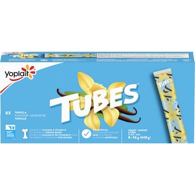 Yoplait Tubes Yogurt Vanilla Flavour 1% M.F. 448 g, $1.29/100g