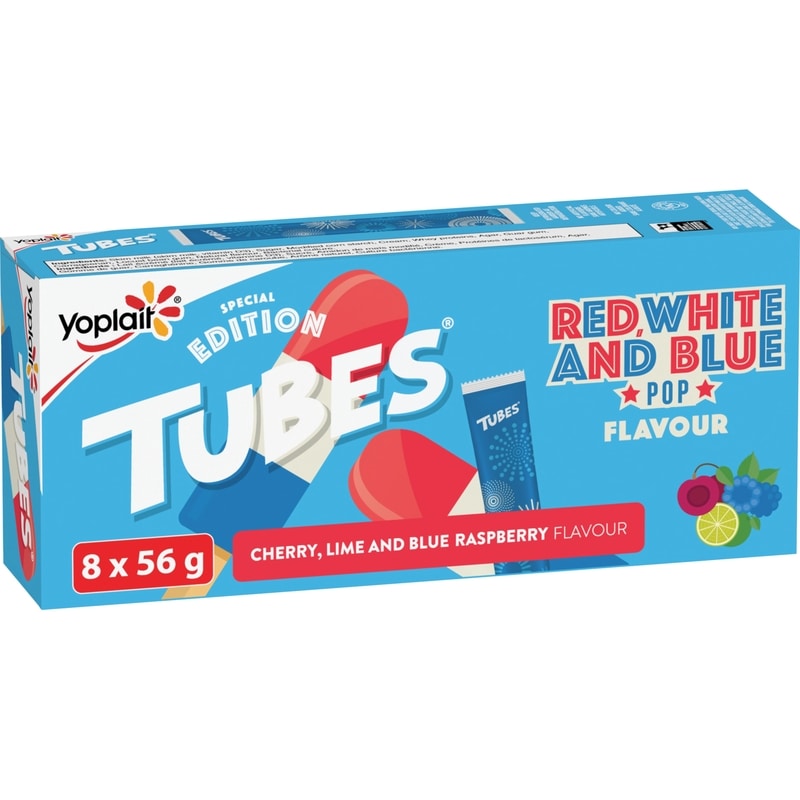 1% Yogurt Tubes, Cherry, Lime and Blue Raspberry Flavour, Special Edition, Kids Snacks