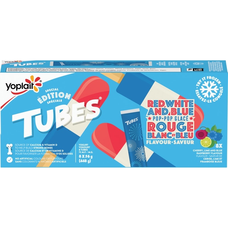 1% Yogurt Tubes, Cherry, Lime and Blue Raspberry Flavour, Special Edition, Kids Snacks