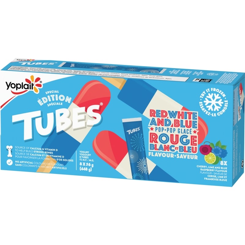 1% Yogurt Tubes, Cherry, Lime and Blue Raspberry Flavour, Special Edition, Kids Snacks