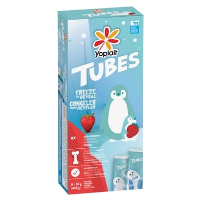 Yoplait Tubes Yogurt Strawberry 1% M.F, Kids Snacks, 56 g, 8 ct 448 g, $0.85/100g