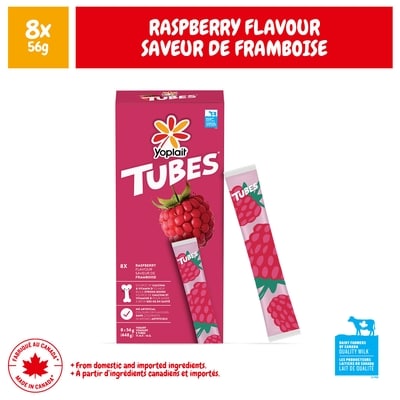 Yoplait Tubes Yogurt Raspberry Flavour 1% M.F. 448 g, $1.00/100g