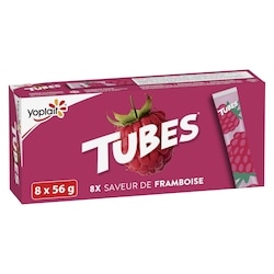 Yoplait Tubes yogourt saveur de framboise 1% m.g. 448 g, 0,56 $/100g