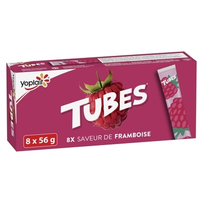 Yoplait Tubes yogourt saveur de framboise 1% m.g. 448 g, 0,73 $/100g