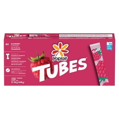Yoplait Tubes yogourt saveur de framboise 1% m.g. 448 g, 1,29 $/100g