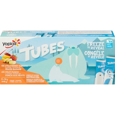 Yoplait Tubes Yogurt 1% M.F. Strawberry Banana & Fruit Punch 448 g, $1.29/100g