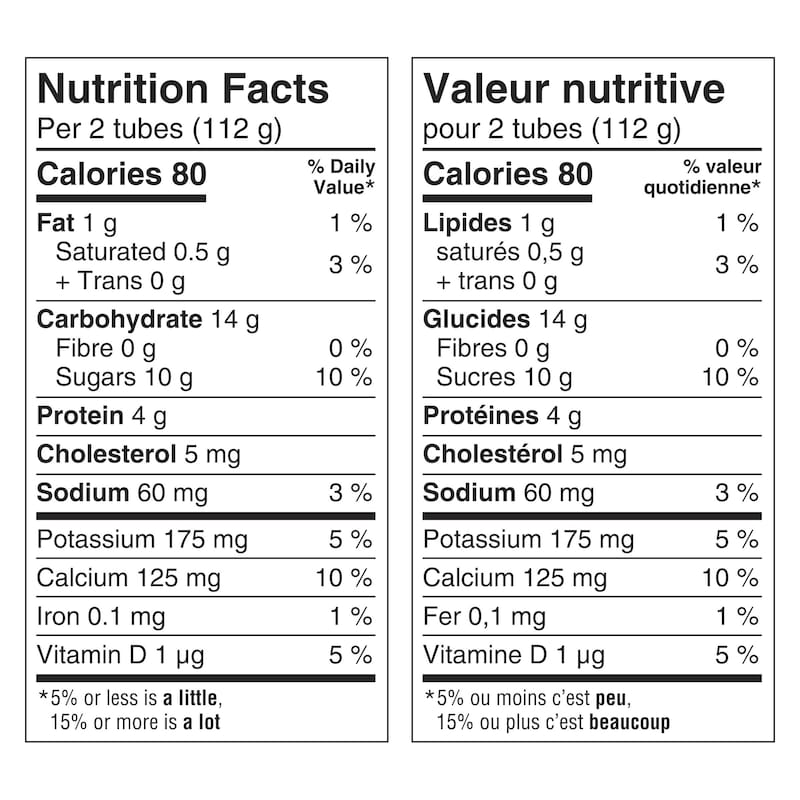 Tubes Yogurt 1% M.F. Strawberry Banana & Fruit Punch