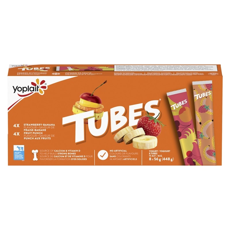Tubes Yogurt 1% M.F. Strawberry Banana & Fruit Punch