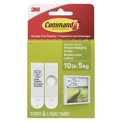 3M Picture Hanging Strips Medium 1 ea, $4.50/1ea